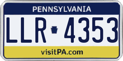 PA license plate LLR4353