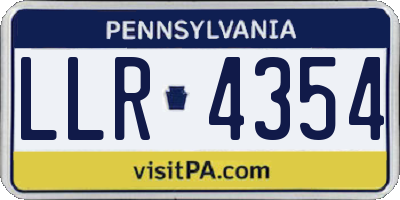 PA license plate LLR4354
