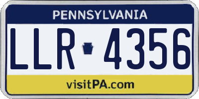 PA license plate LLR4356