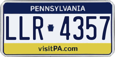 PA license plate LLR4357