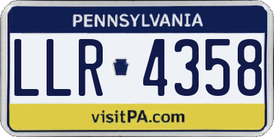 PA license plate LLR4358