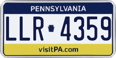 PA license plate LLR4359