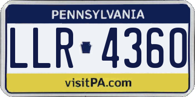 PA license plate LLR4360