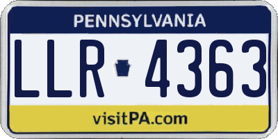 PA license plate LLR4363