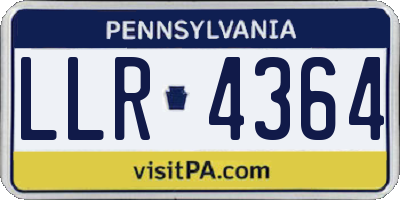 PA license plate LLR4364