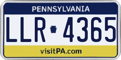 PA license plate LLR4365