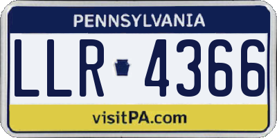 PA license plate LLR4366
