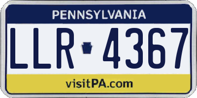 PA license plate LLR4367