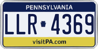 PA license plate LLR4369