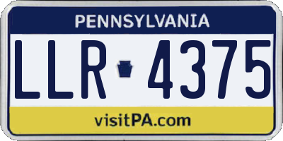 PA license plate LLR4375