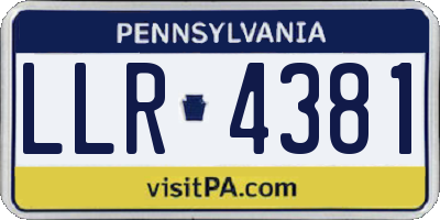 PA license plate LLR4381