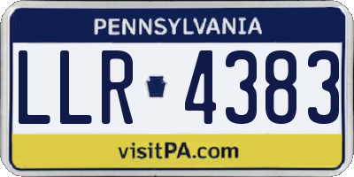 PA license plate LLR4383