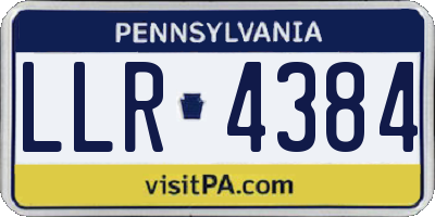 PA license plate LLR4384