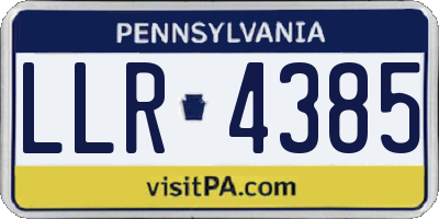PA license plate LLR4385