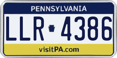PA license plate LLR4386
