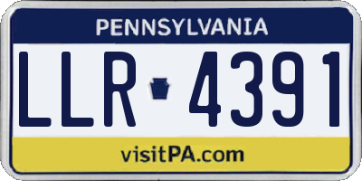 PA license plate LLR4391
