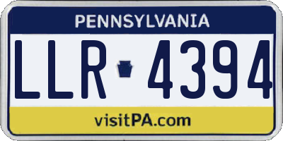 PA license plate LLR4394