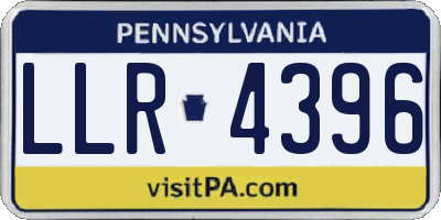 PA license plate LLR4396