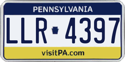 PA license plate LLR4397