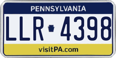 PA license plate LLR4398