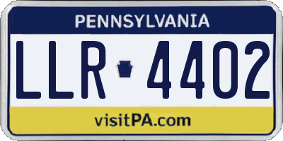 PA license plate LLR4402