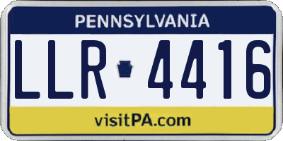 PA license plate LLR4416