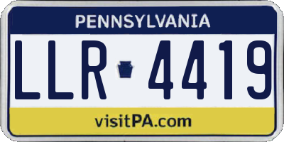 PA license plate LLR4419