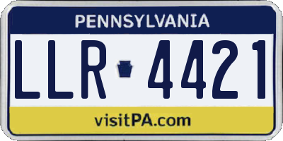 PA license plate LLR4421