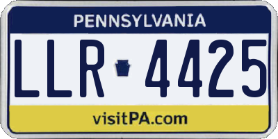 PA license plate LLR4425