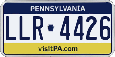 PA license plate LLR4426