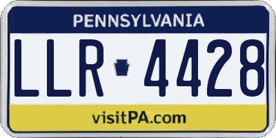 PA license plate LLR4428