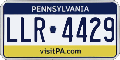 PA license plate LLR4429