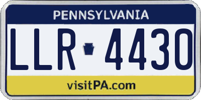 PA license plate LLR4430