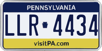 PA license plate LLR4434