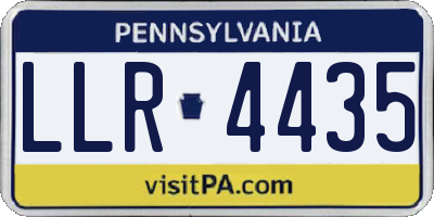 PA license plate LLR4435