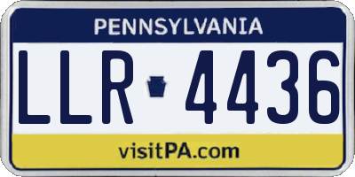 PA license plate LLR4436