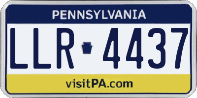 PA license plate LLR4437