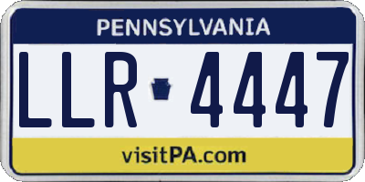 PA license plate LLR4447