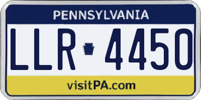PA license plate LLR4450