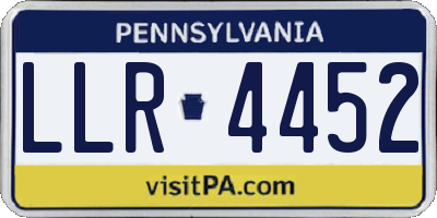 PA license plate LLR4452