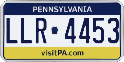 PA license plate LLR4453
