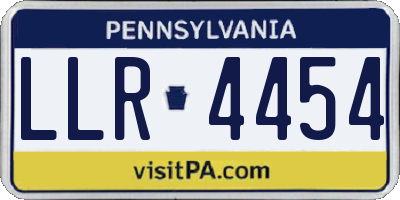 PA license plate LLR4454
