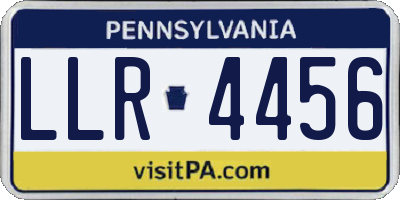 PA license plate LLR4456