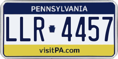PA license plate LLR4457
