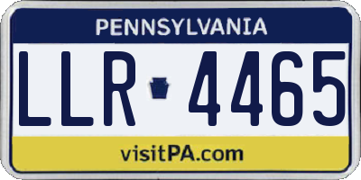 PA license plate LLR4465