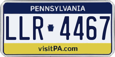 PA license plate LLR4467
