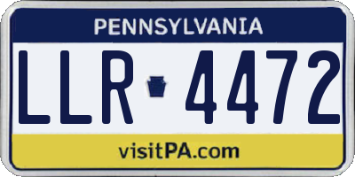 PA license plate LLR4472