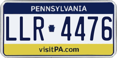 PA license plate LLR4476
