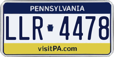 PA license plate LLR4478