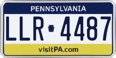 PA license plate LLR4487
